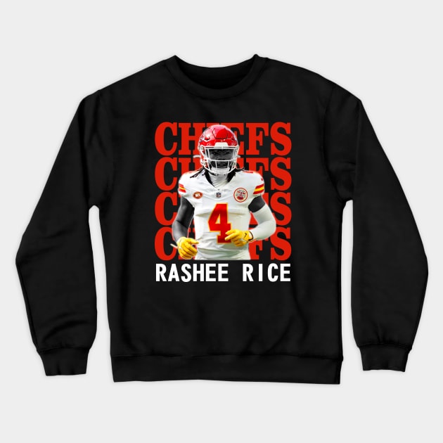 Kansas City Chiefs Rashee Rice 4 Crewneck Sweatshirt by Thejockandnerd